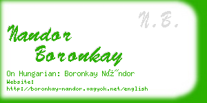 nandor boronkay business card